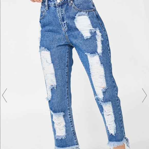 cropped boyfriend jeans - Picture 1 of 3